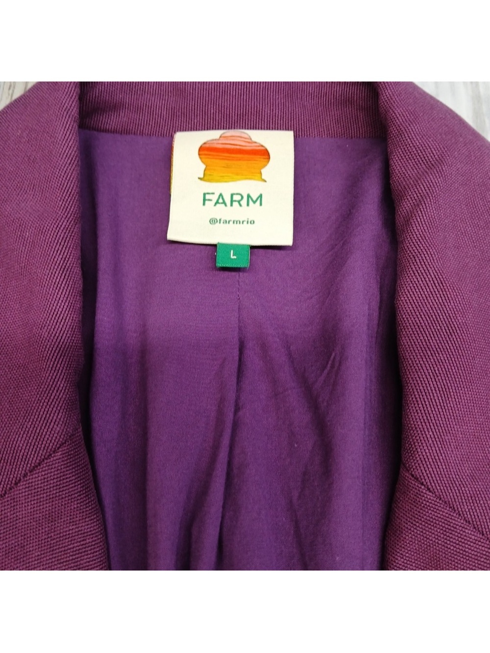 Farm Rio Lyocell and Cotton Blend Blazer in Plum Purple - Picture 5 of 13